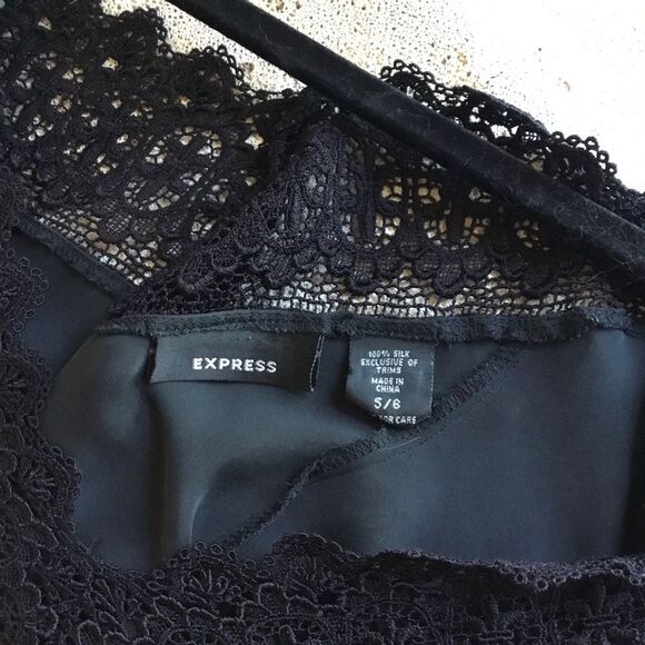 Express 100% Silk top with long floaty sleeves and V neck witchy whimsygoth - Picture 8 of 8